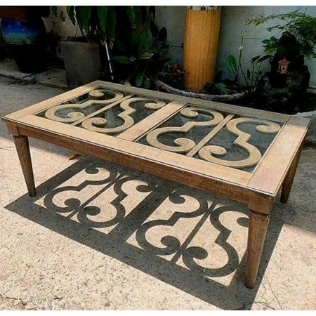 ACM-855 : Bàn Sofa Mặt Kính Cường Lực, Giả Cổ